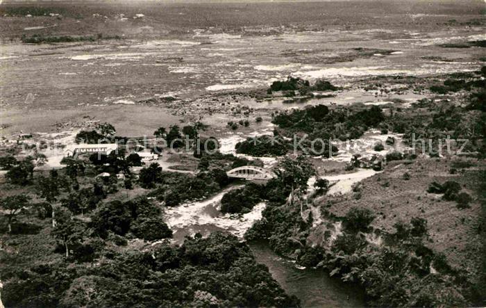 Brazzaville Les Rapides du Congo et le Pont sur le Djoue vue aerienne