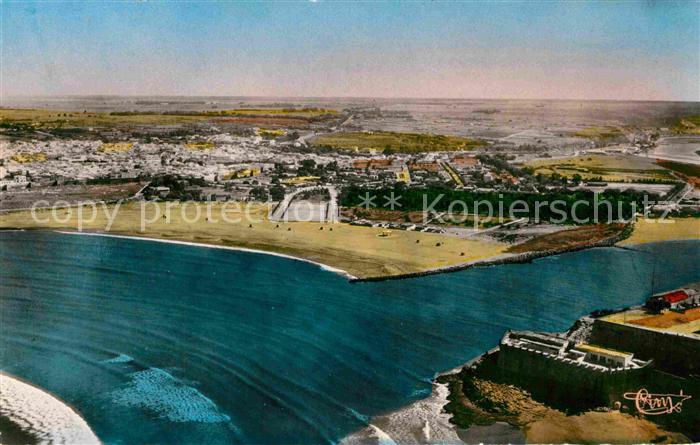 Sale Maroc Vue aerienne sur l'Embouchure de l'Oued Bou Regreg Plage et Ville de