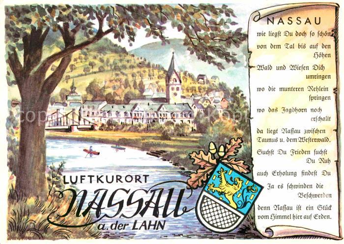 Nassau Lahn Uferpartie an der Lahn Blick zur Kirche Perle im Lahntal Gedicht Wap