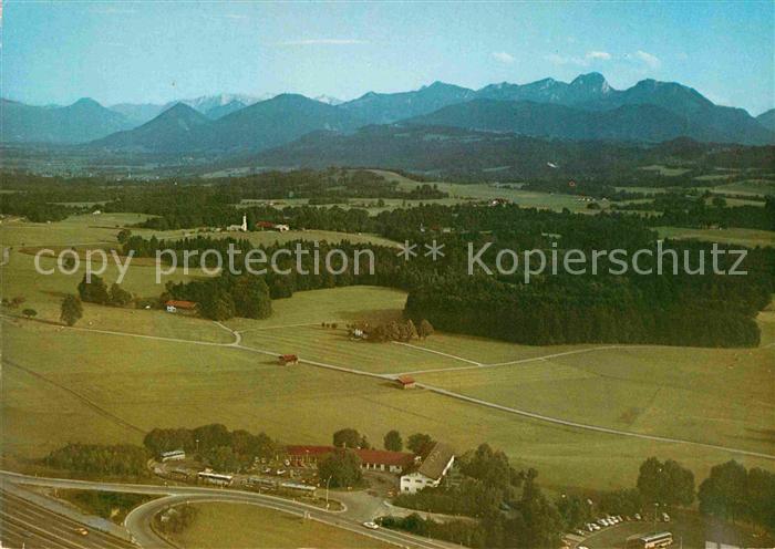 Irschenberg Autobahn Rasthaus und Motel BAB Muenchen Salzburg Alpenpanorama Flie