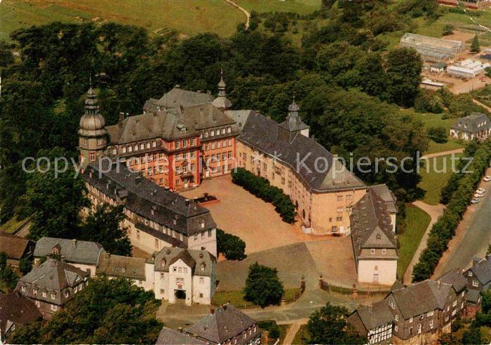 Bad Berleburg Schloss Wittgensteiner Berg und Waldland Fliegeraufnahme