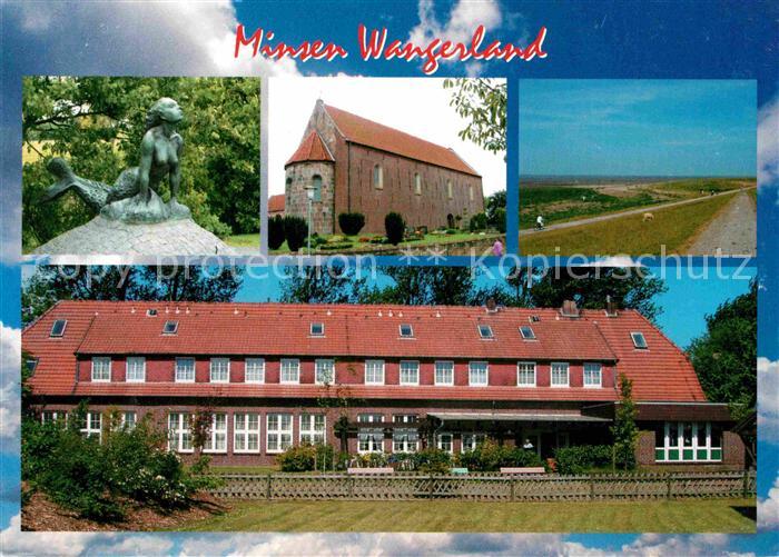 Minsen Pension Wangerland Alte Schule Skulptur Landschaftspanorama