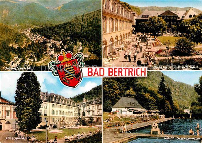 Bad Bertrich Gesamtansicht Badehaus Wandelhalle Diana Schwimmbad Alleegarten
