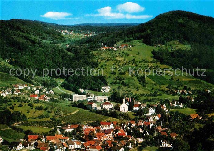 Sasbachwalden Panorama Blumenort Weinort Schwarzwald Fliegeraufnahme