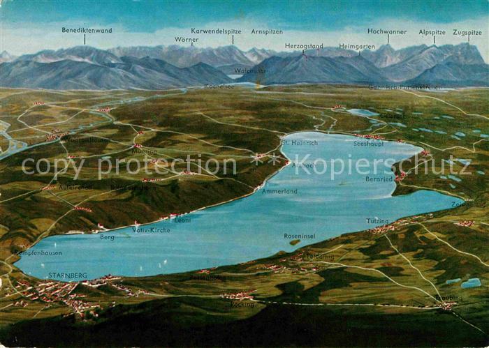 Starnbergersee und Umgebung Alpenkette aus der Vogelperspektive