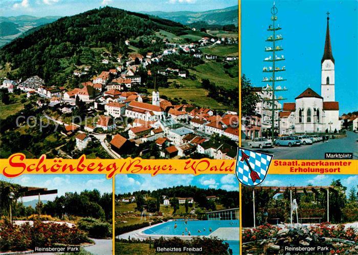 Schoenberg Bayerischer Wald Fliegeraufnahme Marktplatz Kirche Reinsberger Park F
