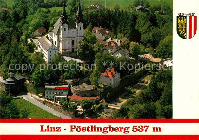 Linz Donau Fliegeraufnahme Wallfahrstbasilika Poestlingberg