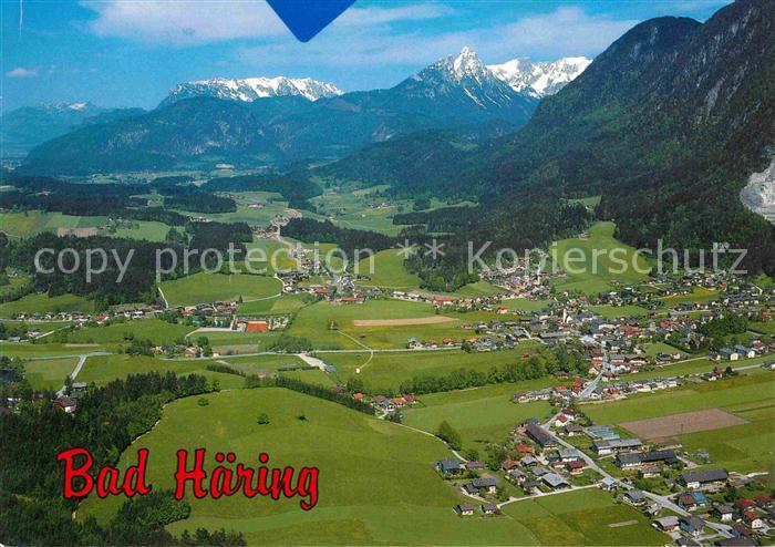 Bad Haering Tirol Fliegeraufnahme mit Kaisergebirge