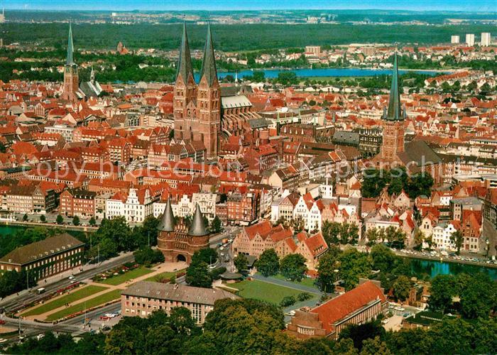 LueBECK CITY Fliegeraufnahme Hansestadt Altstadt
