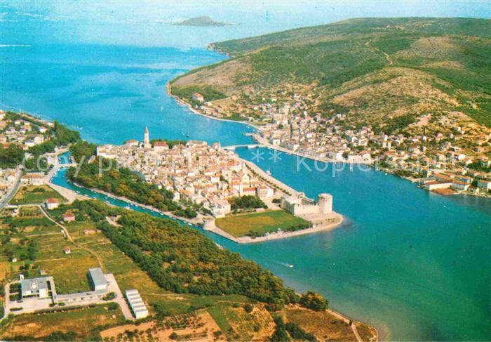 Trogir Trau Fliegeraufnahme mit Bruecken