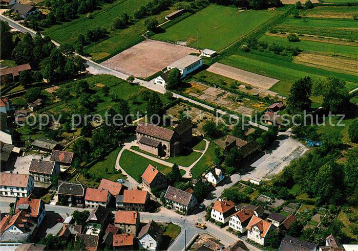 Michelstadt Fliegeraufnahme Einhardsbasilika in Steinbach