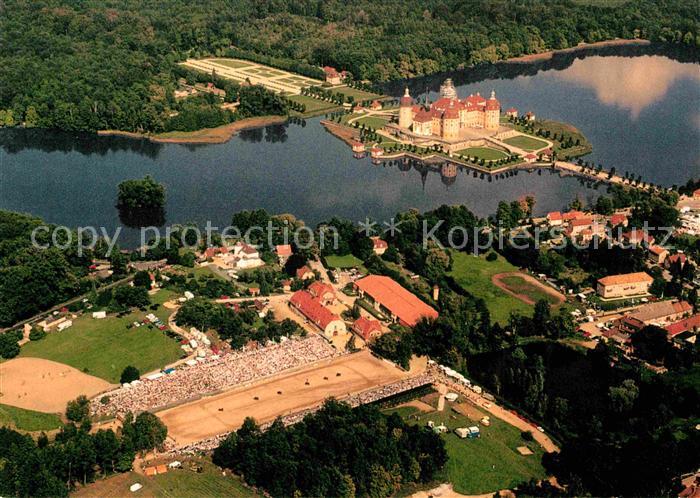 DRESDEN Elbe Fliegeraufnahme Moritzburg Hengstparade