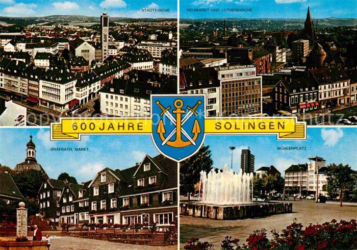Solingen 600 Jahre Graefrath Markt Muehlenplatz Lutherkirche