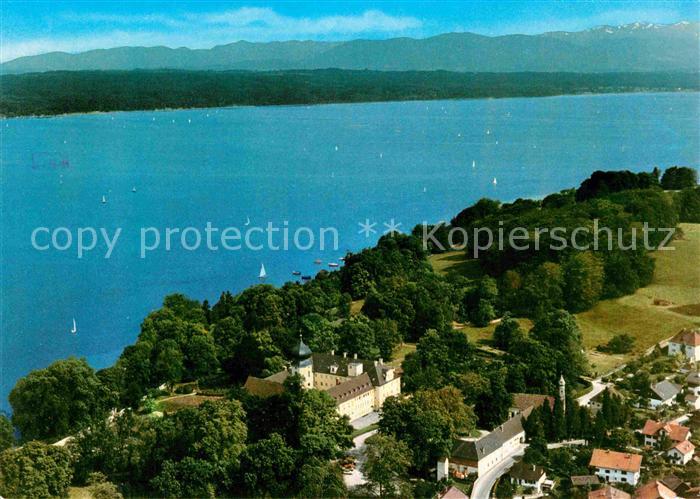 Bernried Starnberger See Kloster und Bildungshaus Fliegeraufnahme