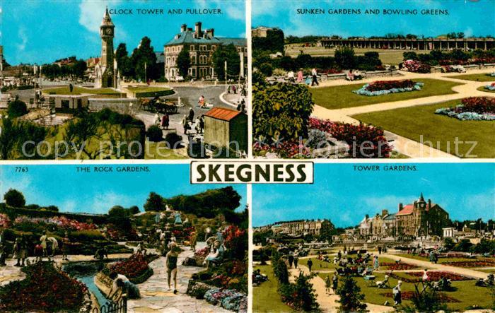 Skegness Sunken Gardens Bowling Greens Clock Tower Rock Gardens
