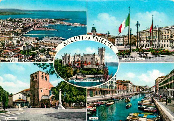 Trieste Castello di Miramare Piazza Unita Italia Canale
