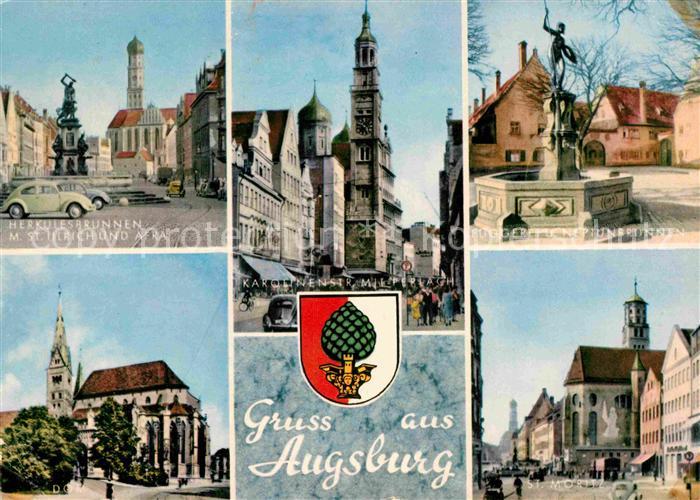 Augsburg Herkulesbrunne St. Ulrich Afra St. Moritz Dom