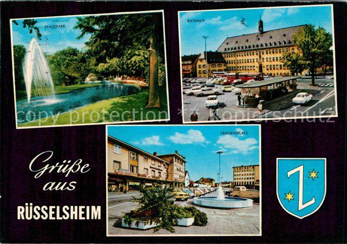Ruesselsheim Main Stadtpark Rathaus Friedensplatz