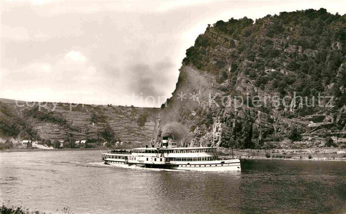 Dampfer Seitenrad Frieden Loreley St. Goarshausen