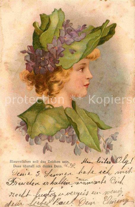 Blumen Veilchen Frau Litho Vers