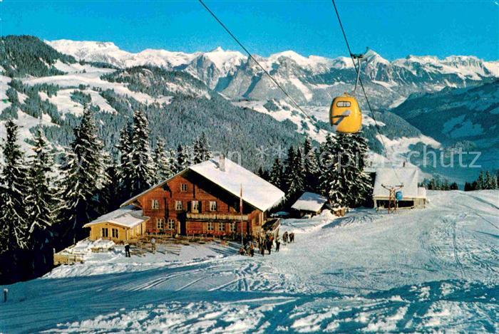 Seilbahn Zweisimmen-Rinderberg Simmental Berghaus Mittelstation