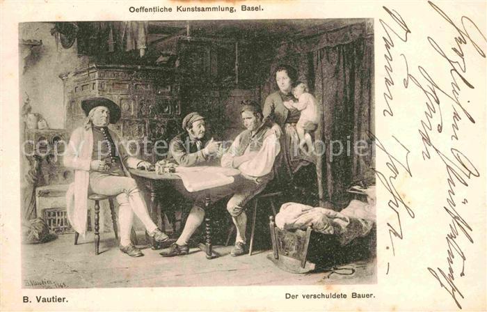 Kuenstlerkarte B. Vautier Der verschuldete Bauer