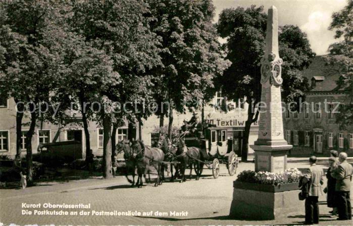 Postkutsche Postmeilensäule Markt Oberwiesenthal