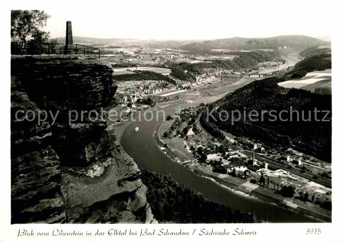 Bad Schandau Elbtal Blick vom Lilienstein