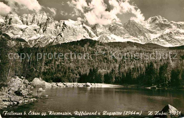 Zugspitze mit Frillensee bei Eibsee Waxenstein Riffelwand Zugspitze