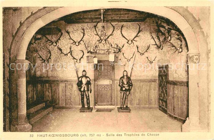 Haut-Koenigsbourg Hohkoenigsburg Salle des Trophees de Chasse