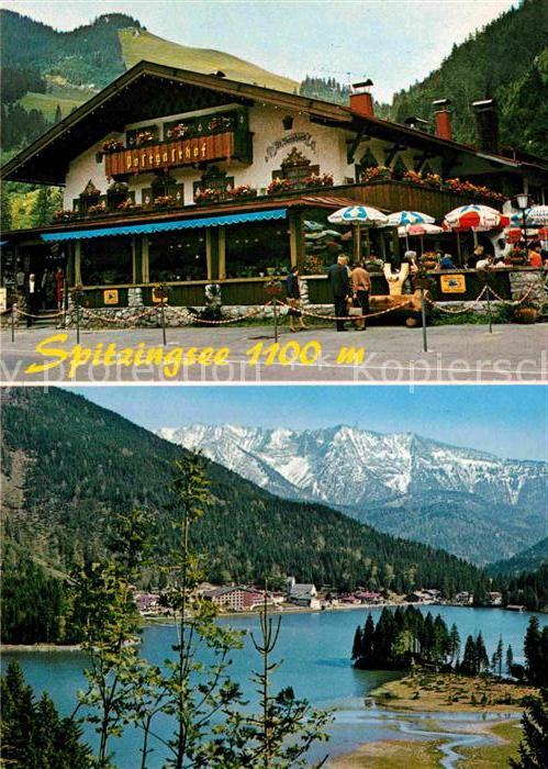 Spitzingsee Fliegeraufnahme Postgasthof mit See-Cafe St. Bernhard