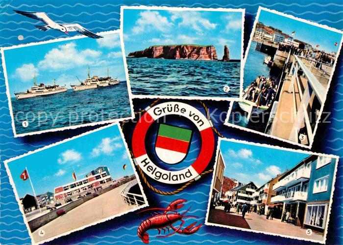 HELGOLAND Insel Schleswig-Holstein Felsen Mole Ortspartie