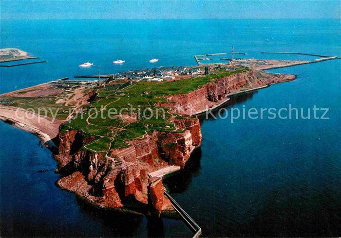 HELGOLAND Insel Schleswig-Holstein Fliegeraufnahme mit Hafen Felsen