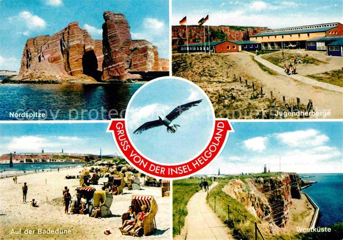 HELGOLAND Insel Schleswig-Holstein Nordspitez Jugendherberge Badeduene Westkuest