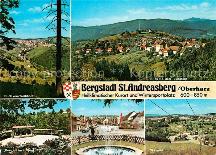 St Andreasberg Harz Blick von den Drei Jungern Sessellift Kurpark Konzert