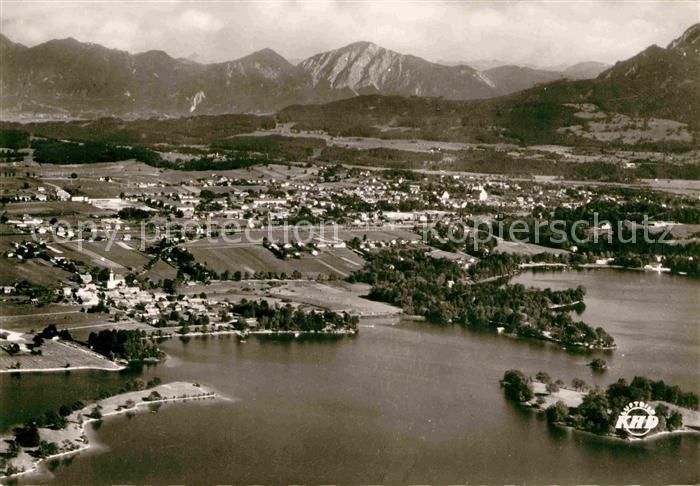 Murnau Staffelsee Fliegeraufnahme mit Seehausen See Camping