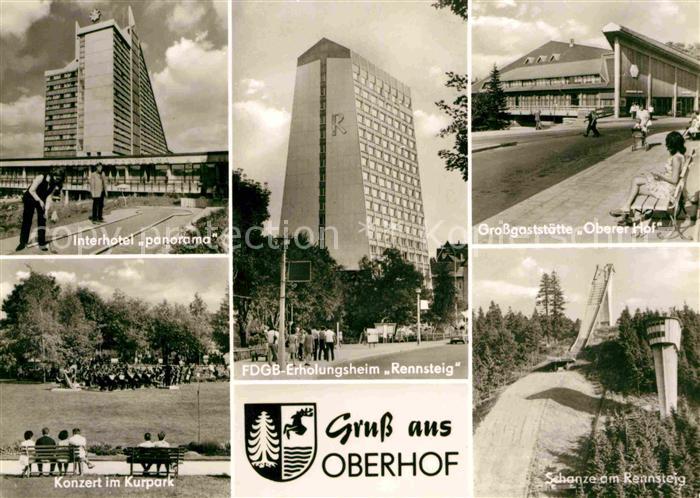 Oberhof Thueringen Interhotel-Panorama Restaurant-Oberer-Hof Erholungsheim-Renns