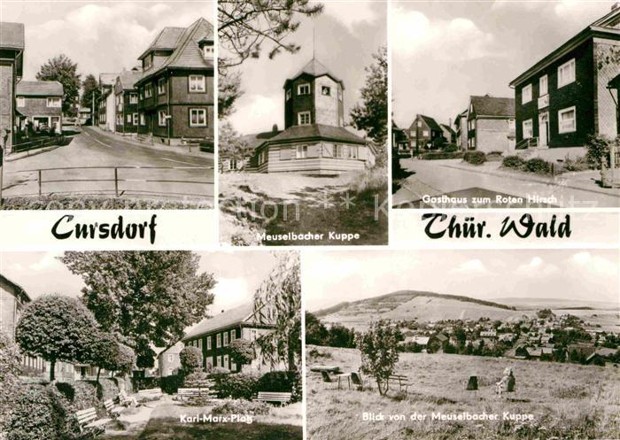 Cursdorf Meuselbacher Kuppe Gasthaus zum Roten Hirsch Karl-Marx-Platz