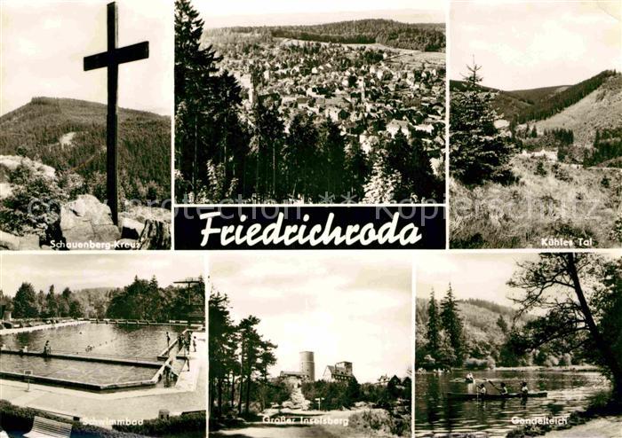 Friedrichsroda Schauenberg Kreuz Kuehles-Tal Freibad Grosser-Inselsberg Gondelte