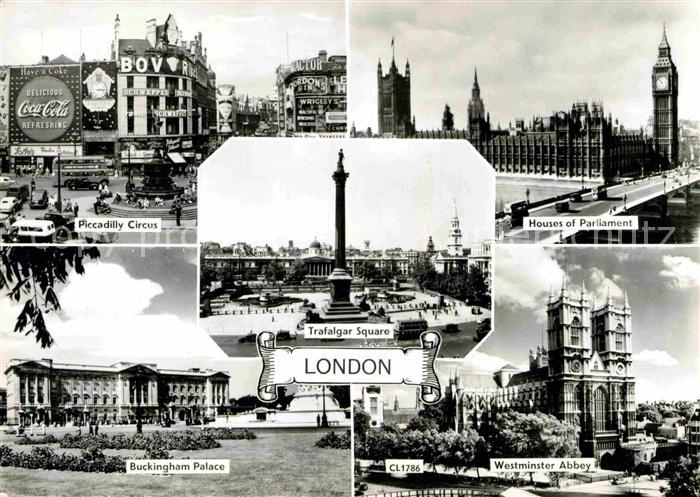 London Piccadilly-Circus Houses of Parliament Trafalgar-Square Buckingham-Palace