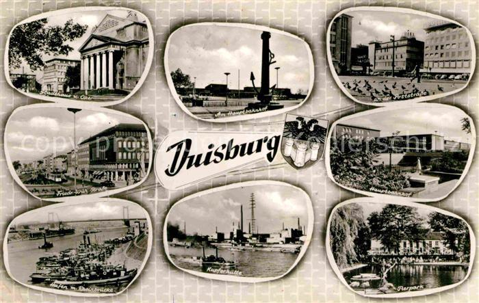 Duisburg Ruhr Stadthaus Oper Hauptbahnhof Strassenpartien Tierpark Kupferhuette