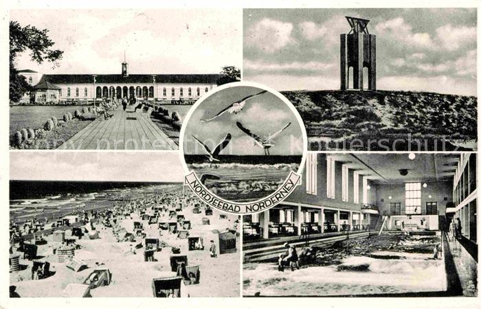 Norderney Nordseebad Kurhaus Strand Wellenbad Kap Landmarke Moewen
