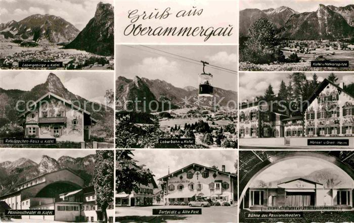 OBERAMMERGAU Bayern Passionsspieldorf Alpenpanorama Rotkaeppchenhaus Theater Dor