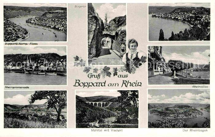 Boppard Rhein Boppard Kamp Filsen Bingertor Rheinallee Promenade Muehltal Viaduk