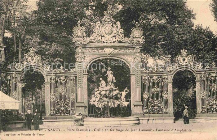 Nancy Lothringen Place Stanislas Grille en fer forgé de Jean Lamour Fontaine d A