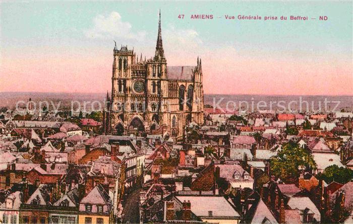 Amiens Vue generale prise du Beffroi Cathedrale