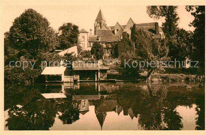Vierzon Les Bords de l'Yevre et l'Eglise Notre Dame