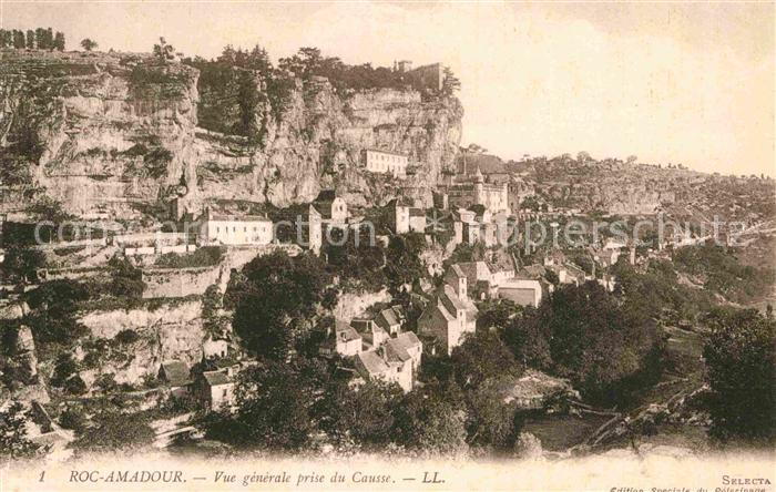 Rocamadour Vue generale prise du Causse