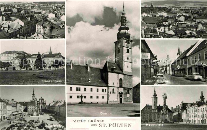 St Poelten Teilansichten Krankenhaus Hauptplatz Dom Wienerstrasse
