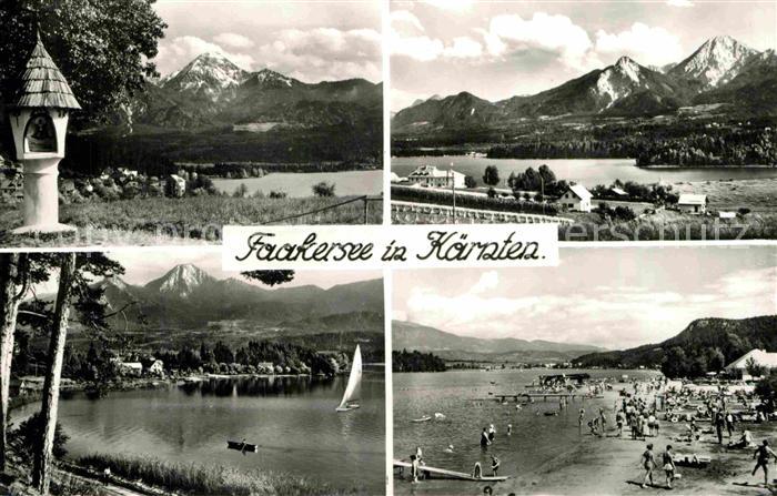 Faakersee Bildstock Alpenpanorama Badestrand